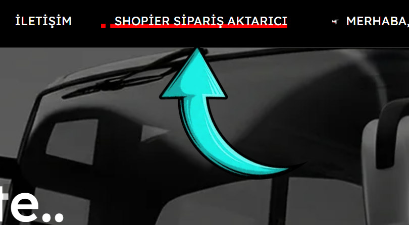 Shopier Sipariş Aktarıcı menüsü